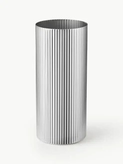 Edelstalen vaas Bernadotte met groefstructuur, H 19 cm^GEORG JENSEN Hot