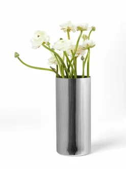 Edelstalen vaas Bernadotte met groefstructuur, H 26 cm^GEORG JENSEN Online
