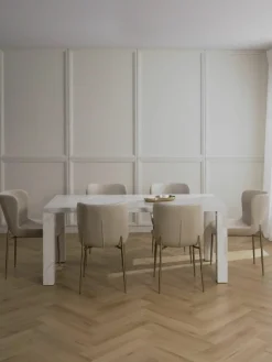 Eettafel Carl in marmerlook, 180 x 90 cm^Westwing Collection New