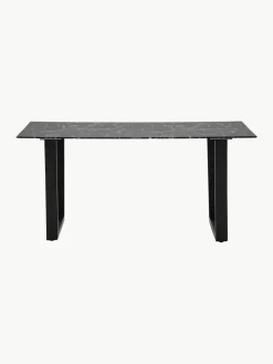 Eettafel Davidson met glazen tafelblad in marmerlook, 160 x 90 cm^Westwing Clearance