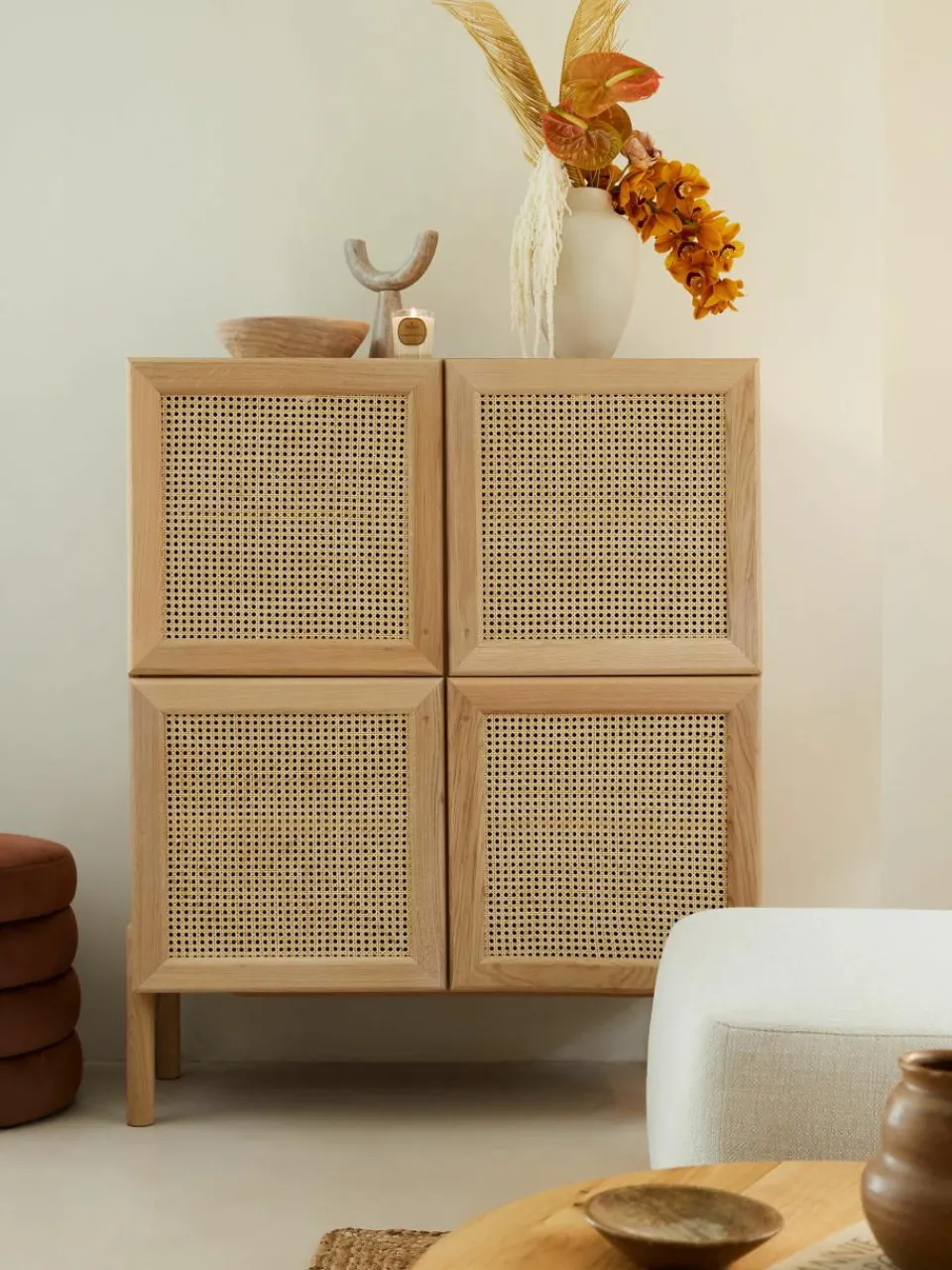 Eikenhouten dressoir Jolie met Weens vlechtwerk^Westwing Collection Clearance
