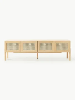Eikenhouten tv-meubel Jolie met Weens vlechtwerk^Westwing Collection Hot