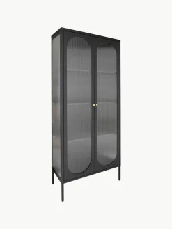Eikenhouten vitrine Adelaide met gegroefd glas^House Nordic Online