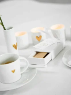Espressokopje Heart met schoteltje van porselein^Westwing Fashion