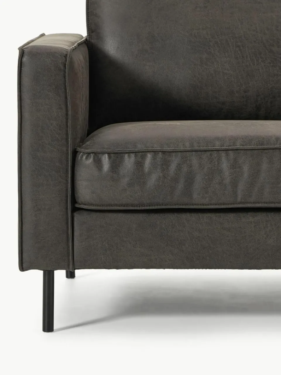 Fauteuil Hunter van gerecycled leer^Westwing Collection Outlet