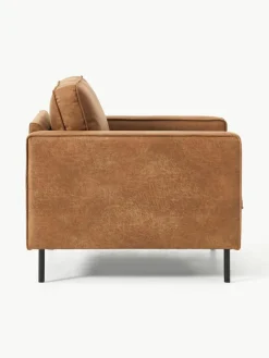 Fauteuil Hunter van gerecycled leer^Westwing Collection New