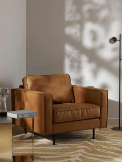Fauteuil Hunter van gerecycled leer^Westwing Collection New