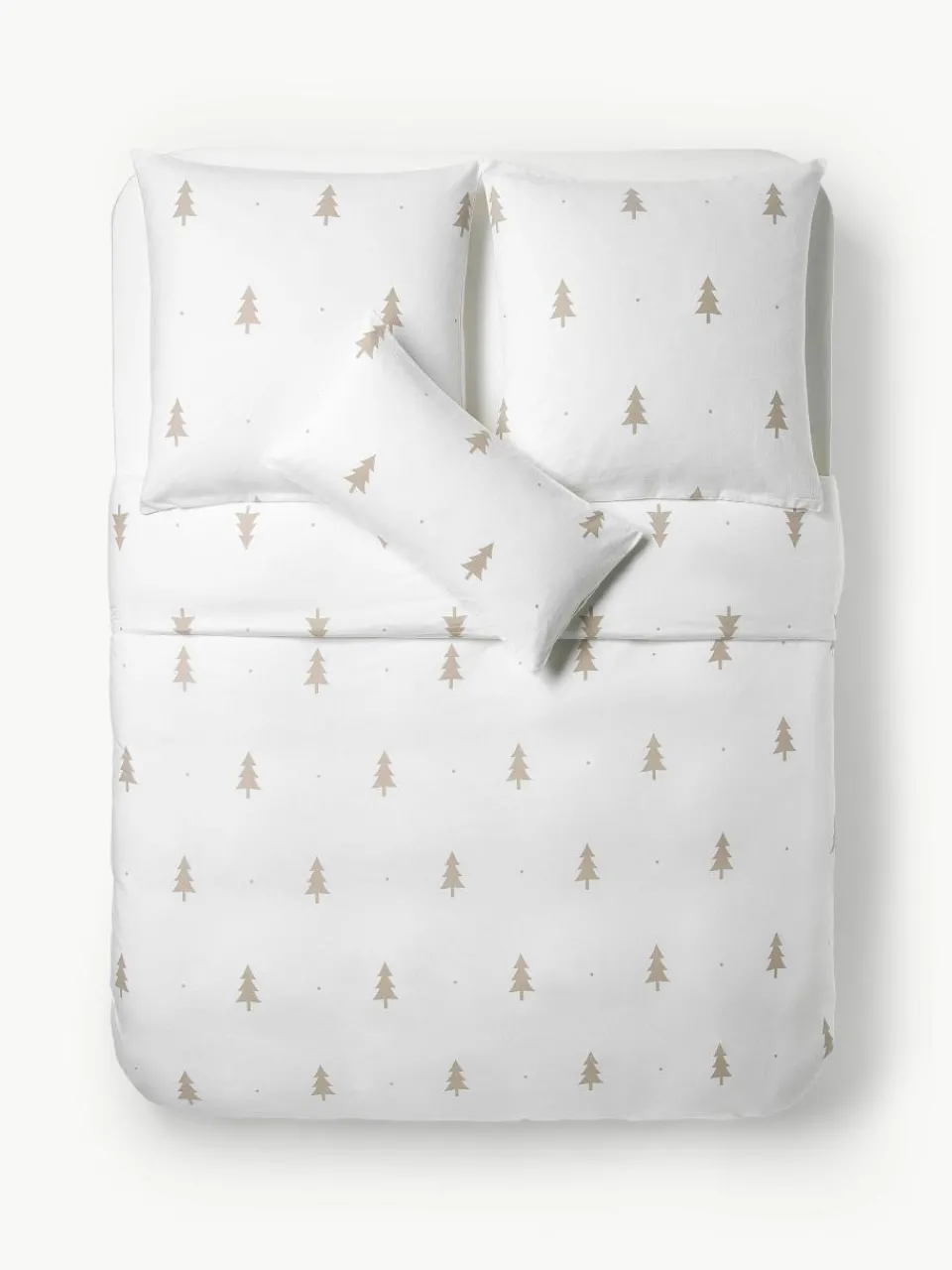 Flanellen dekbedovertrek X-mas Tree met kerstmotief^Westwing Collection New