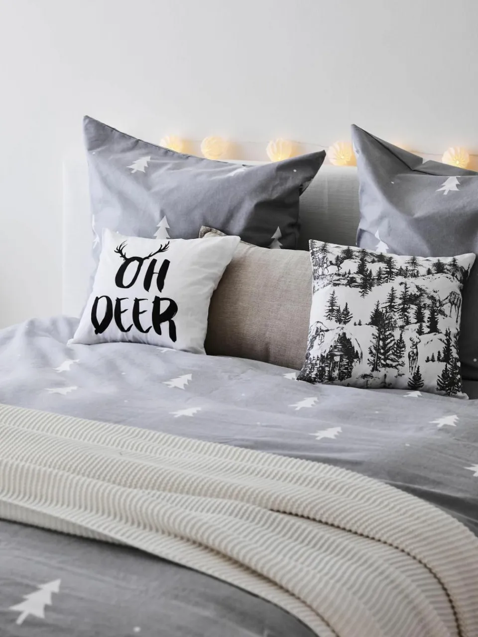 Flanellen dekbedovertrek X-mas Tree met kerstmotief^Westwing Collection Best