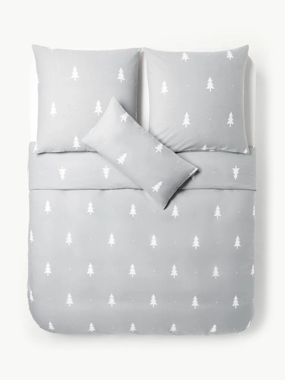Flanellen dekbedovertrek X-mas Tree met kerstmotief^Westwing Collection Best