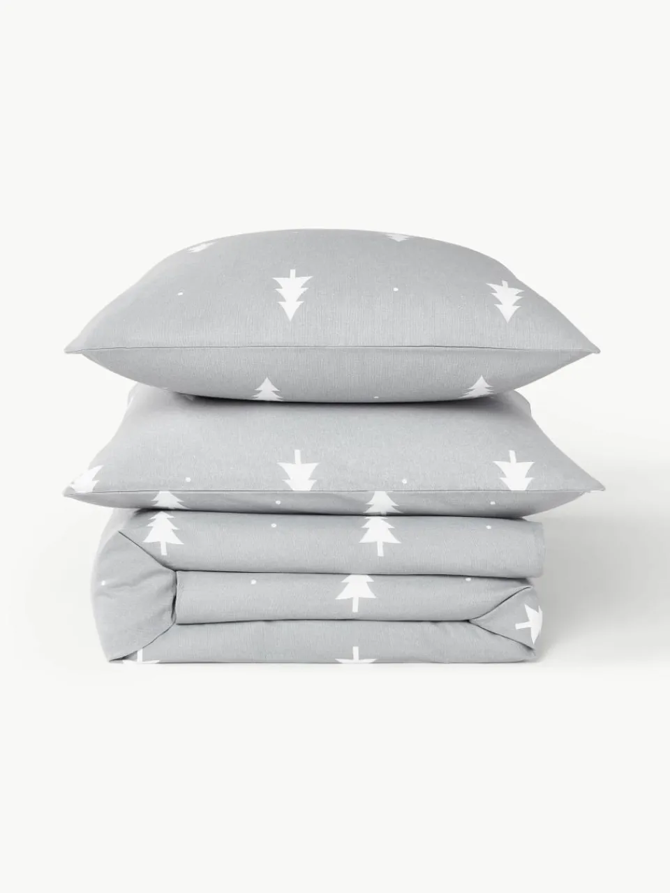 Flanellen dekbedovertrek X-mas Tree met kerstmotief^Westwing Collection Best
