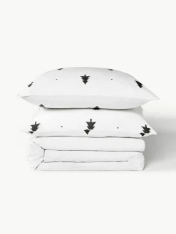 Flanellen dekbedovertrek X-mas Tree met kerstmotief^Westwing Collection Hot
