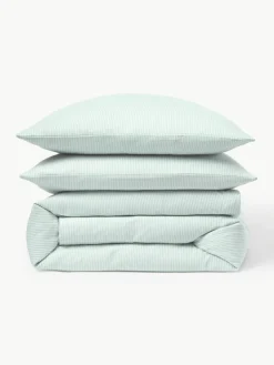 Flanellen dekbedovertrek Javon met fijne strepen^Westwing Collection Outlet