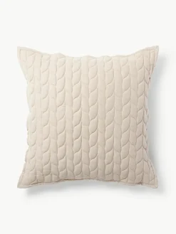 Flanellen kussen Selby met structuurpatroon^Westwing Collection Best