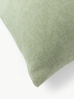 Flanellen kussenhoes Wanda met visgraatpatroon^Westwing Collection Online
