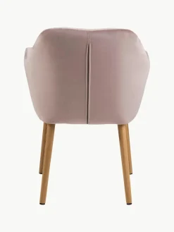 Fluwelen armstoel Emilia met houten poten^Westwing Discount