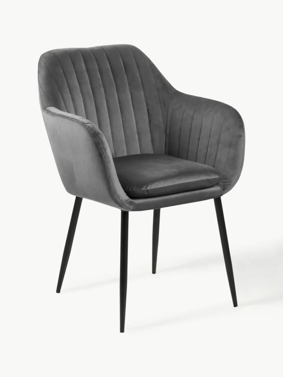 Fluwelen armstoel Emilia met metalen poten^Westwing Discount