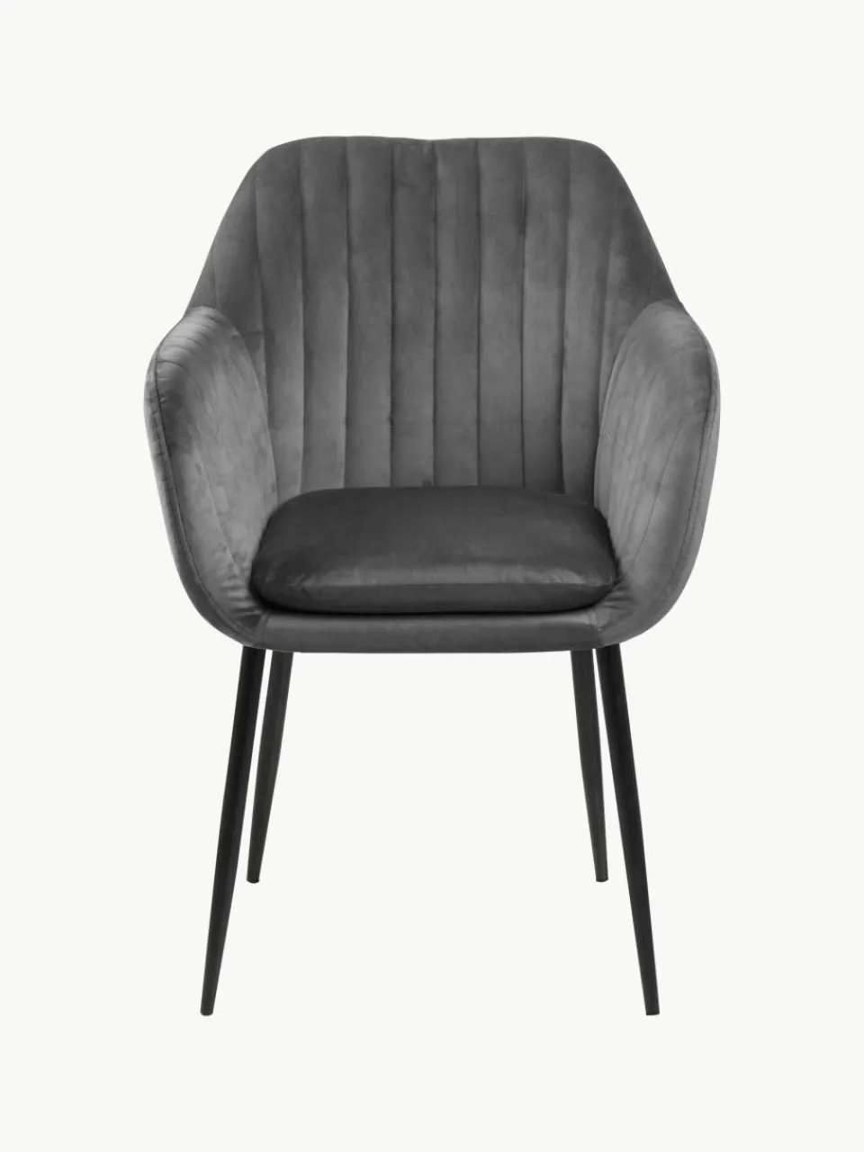 Fluwelen armstoel Emilia met metalen poten^Westwing Discount