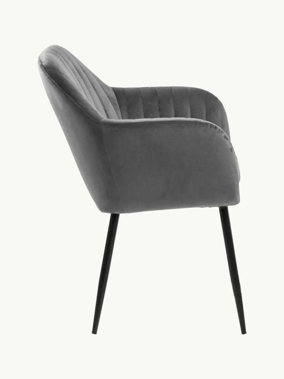 Fluwelen armstoel Emilia met metalen poten^Westwing Discount