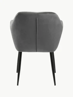 Fluwelen armstoel Emilia met metalen poten^Westwing Discount