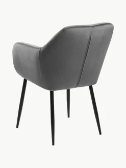 Fluwelen armstoel Emilia met metalen poten^Westwing Discount
