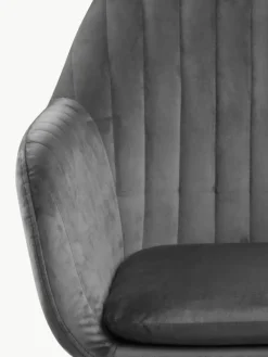 Fluwelen armstoel Emilia met metalen poten^Westwing Discount