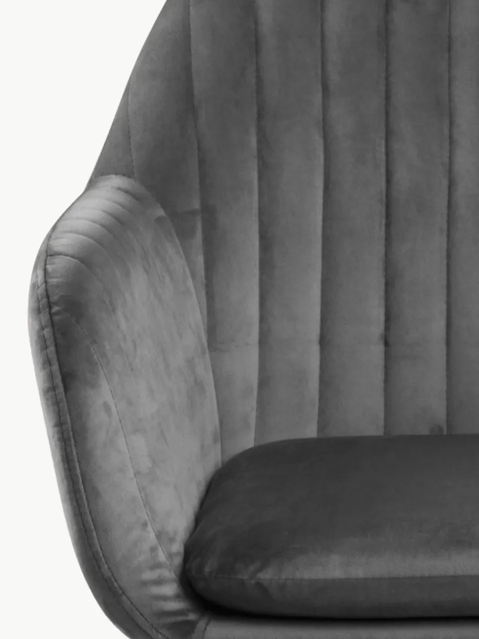 Fluwelen armstoel Emilia met metalen poten^Westwing Discount