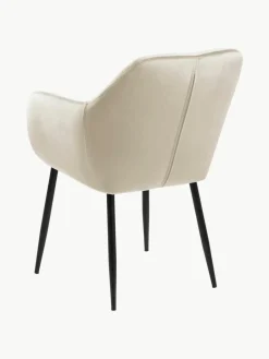 Fluwelen armstoel Emilia met metalen poten^Westwing Outlet