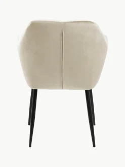 Fluwelen armstoel Emilia met metalen poten^Westwing Outlet