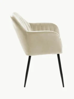 Fluwelen armstoel Emilia met metalen poten^Westwing Outlet