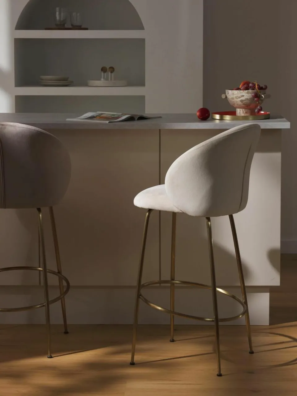 Fluwelen barstoel Luisa^Westwing Collection Outlet