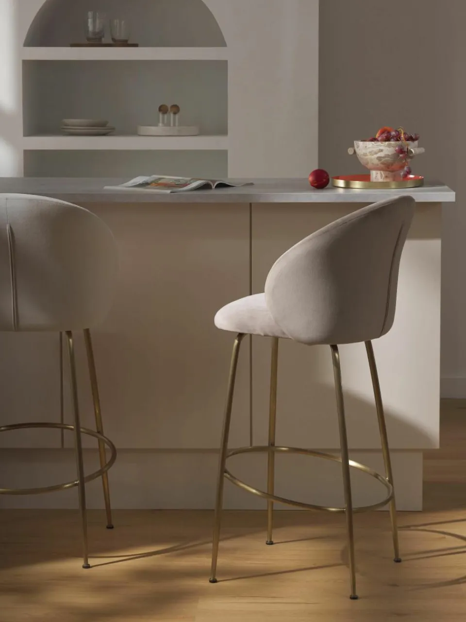 Fluwelen barstoel Luisa^Westwing Collection Hot