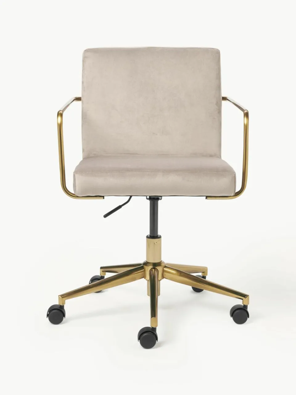 Fluwelen bureaustoel Kashya met armleuning, in hoogte verstelbaar^Westwing Collection Discount