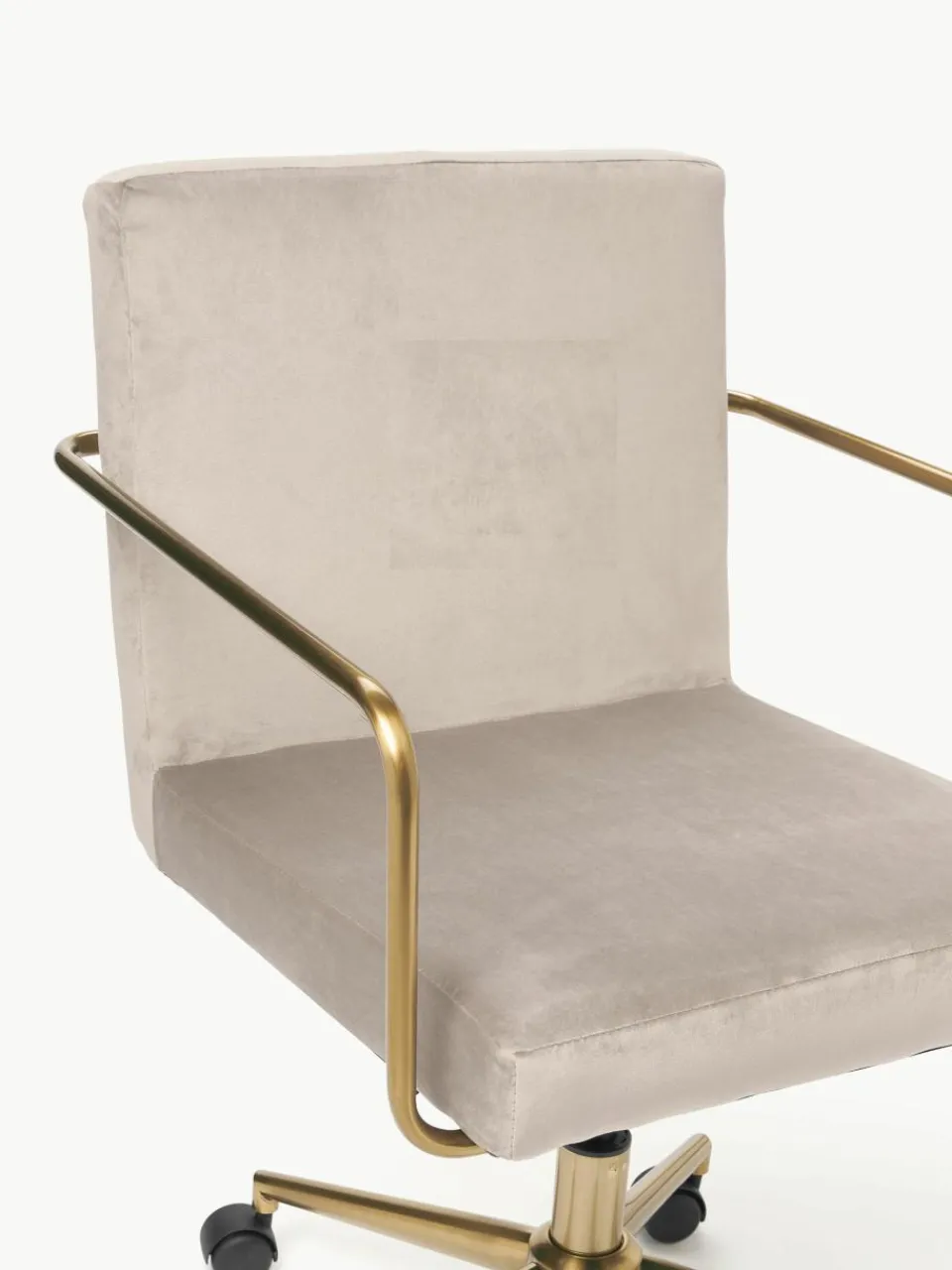 Fluwelen bureaustoel Kashya met armleuning, in hoogte verstelbaar^Westwing Collection Discount