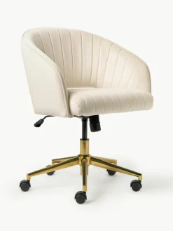 Fluwelen bureaustoel Laria met armleuning, in hoogte verstelbaar^Westwing Collection Discount