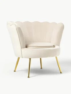 Fluwelen cocktailfauteuil Oyster^Westwing Collection Online