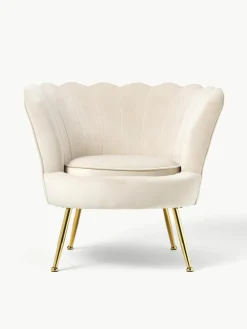 Fluwelen cocktailfauteuil Oyster^Westwing Collection Online