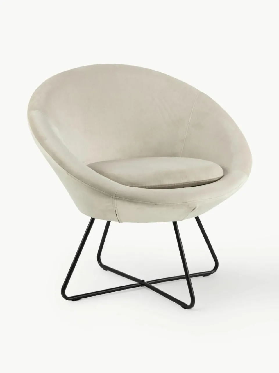 Fluwelen cocktailfauteuil Center^Westwing Fashion