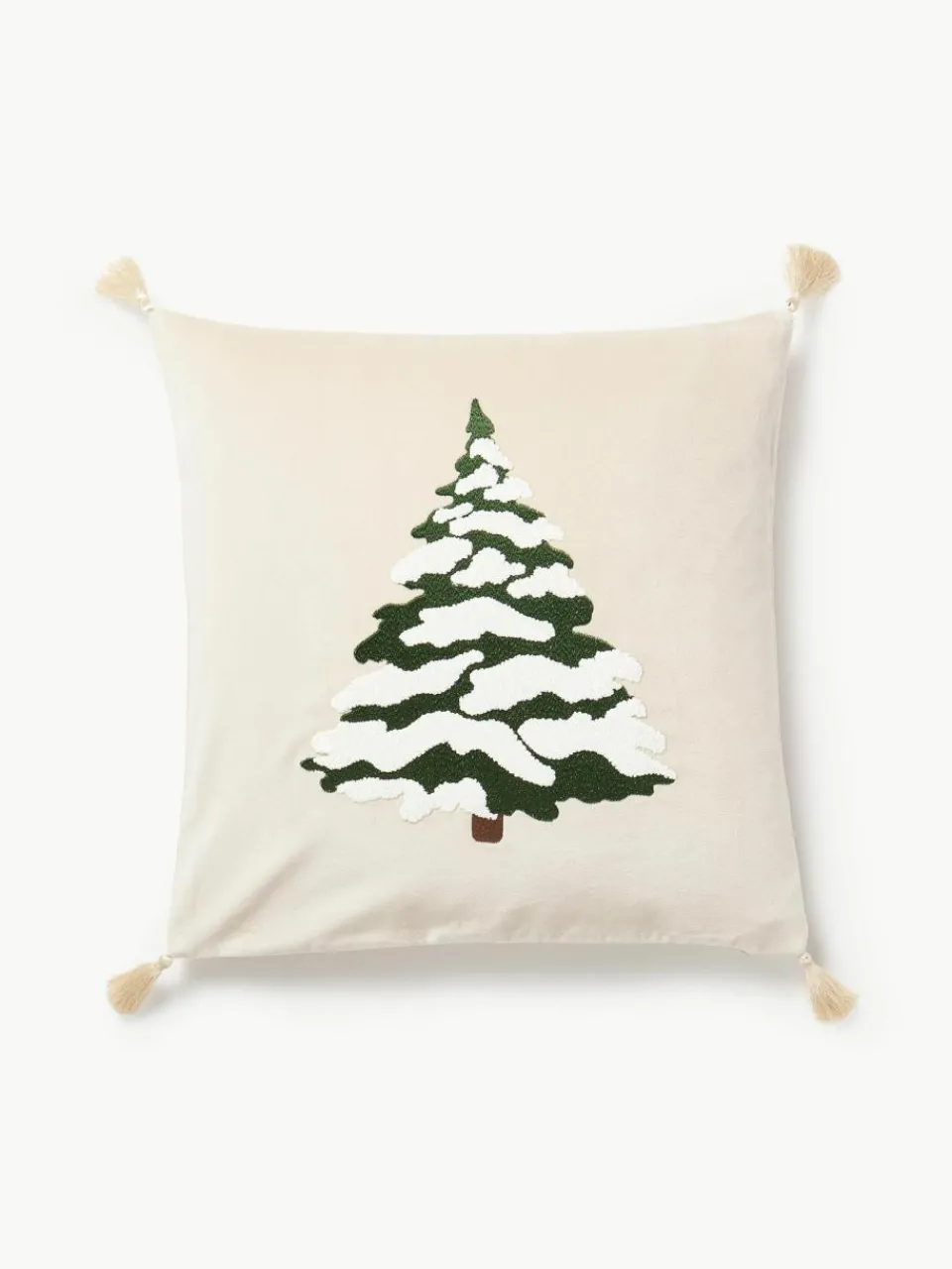 Fluwelen kussenhoes Amara met gesticktem Tannenbaum^Westwing Collection Online
