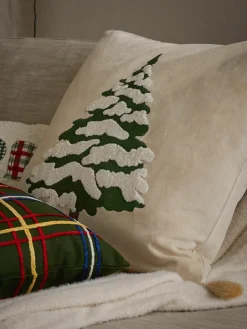 Fluwelen kussenhoes Amara met gesticktem Tannenbaum^Westwing Collection Online
