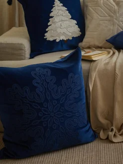 Fluwelen kussenhoes Celeste met winters motief^Westwing Collection Outlet