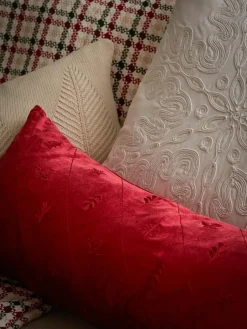 Fluwelen kussenhoes Celeste met winters motief^Westwing Collection Sale