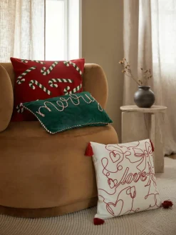 Fluwelen kussenhoes Darva met getuft snoepstokken-patroon^Westwing Collection Outlet