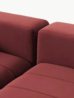 Fluwelen modulaire bank Lena (3-zits) met kruk^Westwing Collection Clearance