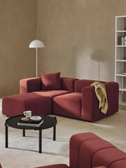 Fluwelen modulaire bank Lena (3-zits) met kruk^Westwing Collection Clearance