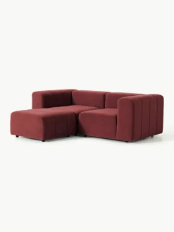 Fluwelen modulaire bank Lena (3-zits) met kruk^Westwing Collection Clearance