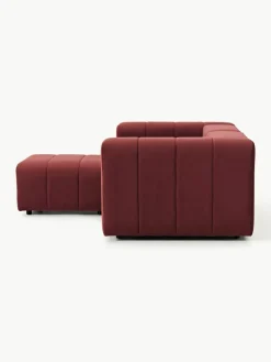Fluwelen modulaire bank Lena (3-zits) met kruk^Westwing Collection Clearance
