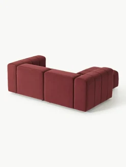 Fluwelen modulaire bank Lena (3-zits) met kruk^Westwing Collection Clearance