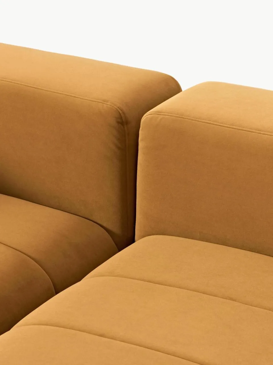 Fluwelen modulaire bank Lena (4-zits) met kruk^Westwing Collection Outlet