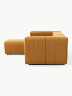 Fluwelen modulaire bank Lena (4-zits) met kruk^Westwing Collection Outlet